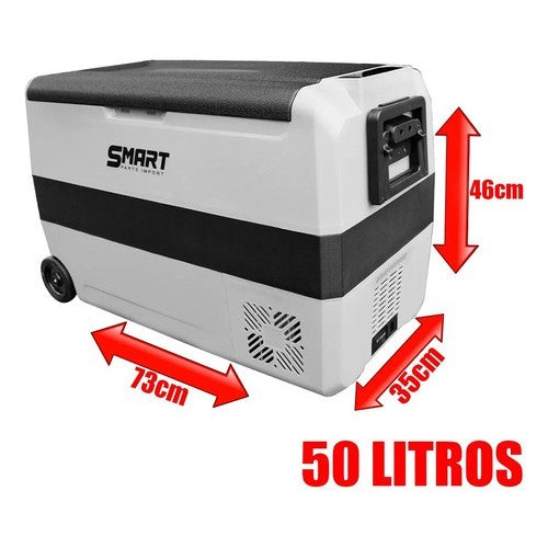 Geladeira Portátil 50l Quadrivolt Com Rodas Dual Zone 12/24v Quadrivolt