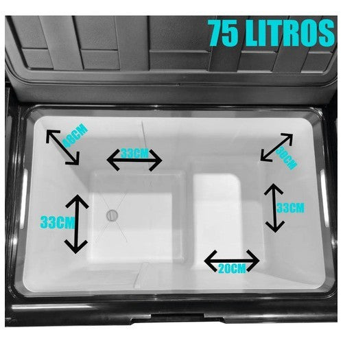 Geladeira Portátil Caminhão 75 Litros C/ Divisória Dual Zone 12v