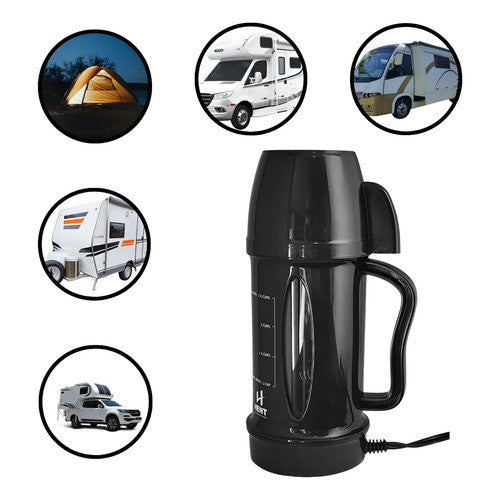 Chaleira Elétrica Automotivo 12v Portátil Motorhome Carro Preto 12v