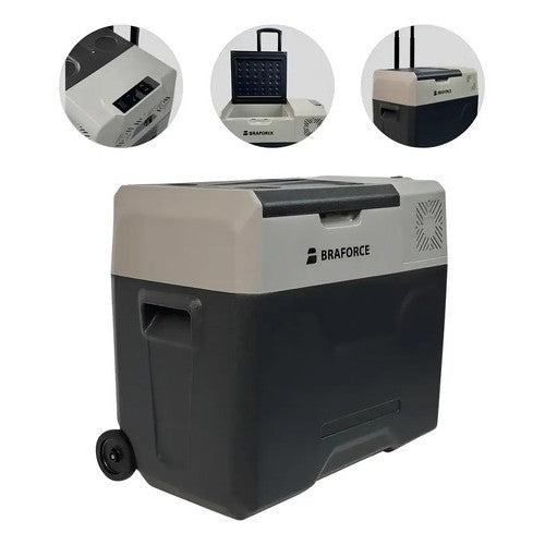 Geladeira Automotiva Portátil 50 Litros Compressor Caminhão Van Motorhome Camping Quadrivolt