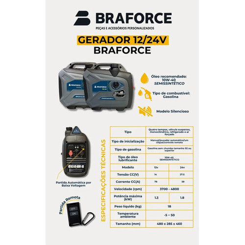 Gerador Automotivo Inteligente 12v e 24v  Caminhão Motorhome