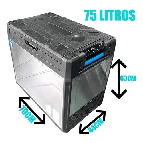 Geladeira Portátil Caminhão 75 Litros C/ Divisória Dual Zone 12v